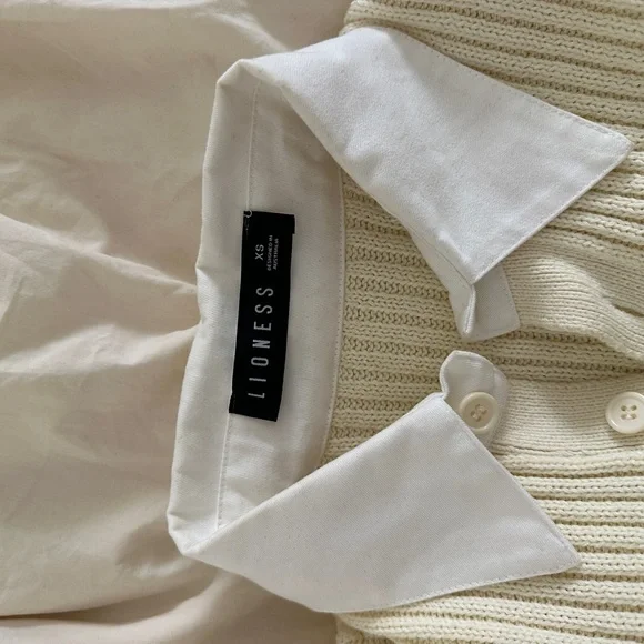 Lioness Prince rugby top Forest Green and Cream Striped Sweater - Picture 4 of 4